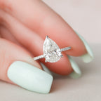 2.50 CT Pear Moissanite Pave Setting Engagement Ring