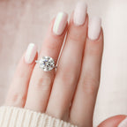 4.50 CT Round Moissanite Pave Setting Engagement Ring