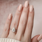 2.0 CT Pear Moissanite Hidden Halo Setting Engagement Ring