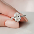 3.0 CT Oval Moissanite Pave Setting Engagement Ring