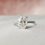 3.0 CT Oval Moissanite Pave Setting Engagement Ring