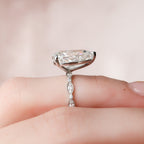 4.50 CT Pear Moissanite Pave Engagement Ring
