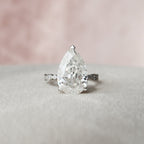 4.50 CT Pear Moissanite Pave Engagement Ring