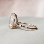 4.0 CT Pear Moissanite Hidden Halo Dainty Style Engagement Ring