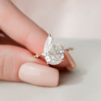 4.0 CT Pear Moissanite Hidden Halo Dainty Style Engagement Ring