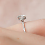 1.50 CT Round Cut Pave Moissanite Engagement Ring