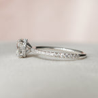 1.50 CT Round Cut Pave Moissanite Engagement Ring