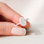 3.50 CT Oval Moissanite Pave Setting Engagement Ring