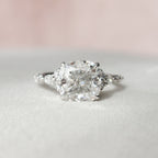 3.50 CT Cushion Cut Moissanite Cluster Engagement Ring