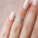 1.0 CT Round Brilliant Cut Moissanite Pave Style Engagement Ring