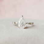 2.0 CT Pear Moissanite Hidden Halo Engagement Ring