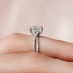 2.0 CT Cushion Cut Moissanite Split Shank Style Engagement Ring