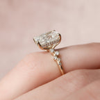 3.50 CT Radiant Cut Moissanite Cluster Engagement Ring