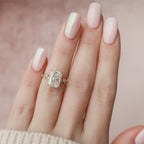 3.50 CT Radiant Cut Moissanite Cluster Engagement Ring