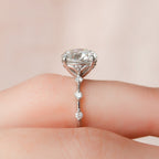 2.50 CT Round Moissanite Dainty Style Engagement Ring