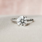 2.50 CT Round Moissanite Hidden Halo Twisted Engagement Ring