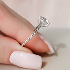 2.50 CT Round Moissanite Hidden Halo Twisted Engagement Ring