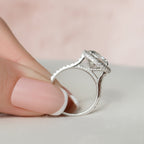 3.50 CT Round Moissanite Halo Setting Engagement Ring