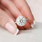 3.50 CT Round Moissanite Halo Setting Engagement Ring