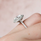 3.50 CT Round Moissanite Halo Setting Engagement Ring