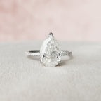 3.0 CT Pear Moissanite Pave Setting Engagement Ring