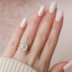 5.0 CT Cushion Moissanite Dainty Style Engagement Ring
