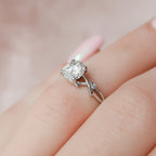 1.0 CT Round Cut Nature Inspired Moissanite Engagement Ring