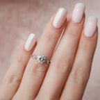 1.0 CT Round Cut Nature Inspired Moissanite Engagement Ring
