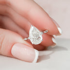 3.50 CT Pear Moissanite Hidden Halo Style Engagement Ring