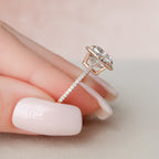 5.0 CT Cushion Moissanite Halo Pave Setting Engagement Ring