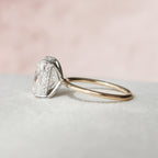 4.0 CT Elongated Cushion Moissanite Hidden Halo Setting Engagement Ring
