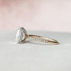 4.50 CT Elongated Cushion Cut Moissanite Pave Engagement Ring