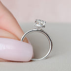 1.50 CT Oval Cut Pave Style Moissanite Engagement Ring