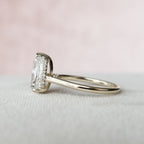 2.0CT Pear Moissanite Solitaire Engagement Ring With Hidden Halo Setting