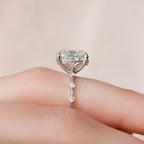 5.0 CT Elongated Cushion Moissanite Dainty Style Engagement Ring