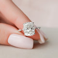 5.0 CT Elongated Cushion Moissanite Dainty Style Engagement Ring