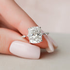 5.0 CT Elongated Cushion Moissanite Dainty Style Engagement Ring