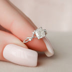 1.0 CT Cushion Cut Nature Inspired Moissanite Engagement Ring