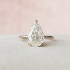 3.0 CT Pear Moissanite Hidden Halo Engagement Ring