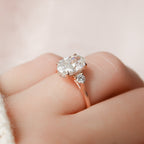 2.0 CT Oval Cut Three Stone Moissanite Engagement Ring