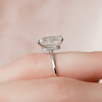5.0 CT Emerald Moissanite Hidden Halo Setting Engagement Ring