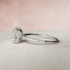 2.50 CT Round Moissanite Hidden Halo Engagement Ring