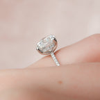2.50 CT Round Moissanite Hidden Halo Engagement Ring