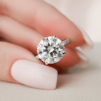 4.50 CT Round Moissanite Pave Setting Engagement Ring