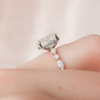 2.0 CT Oval Cut Moissanite Pave Engagement Ring