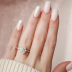 2.0 CT Oval Cut Moissanite Pave Engagement Ring