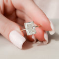 4.50 CT Radiant Moissanite Hidden Halo Setting Engagement Ring