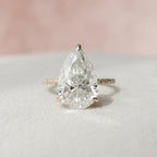 4.50 CT Pear Moissanite Pave Setting Engagement Ring