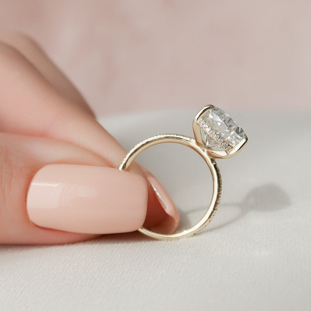 4.50 CT Pear Moissanite Pave Setting Engagement Ring