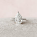 4.50 CT Pear Moissanite Pave Setting Engagement Ring